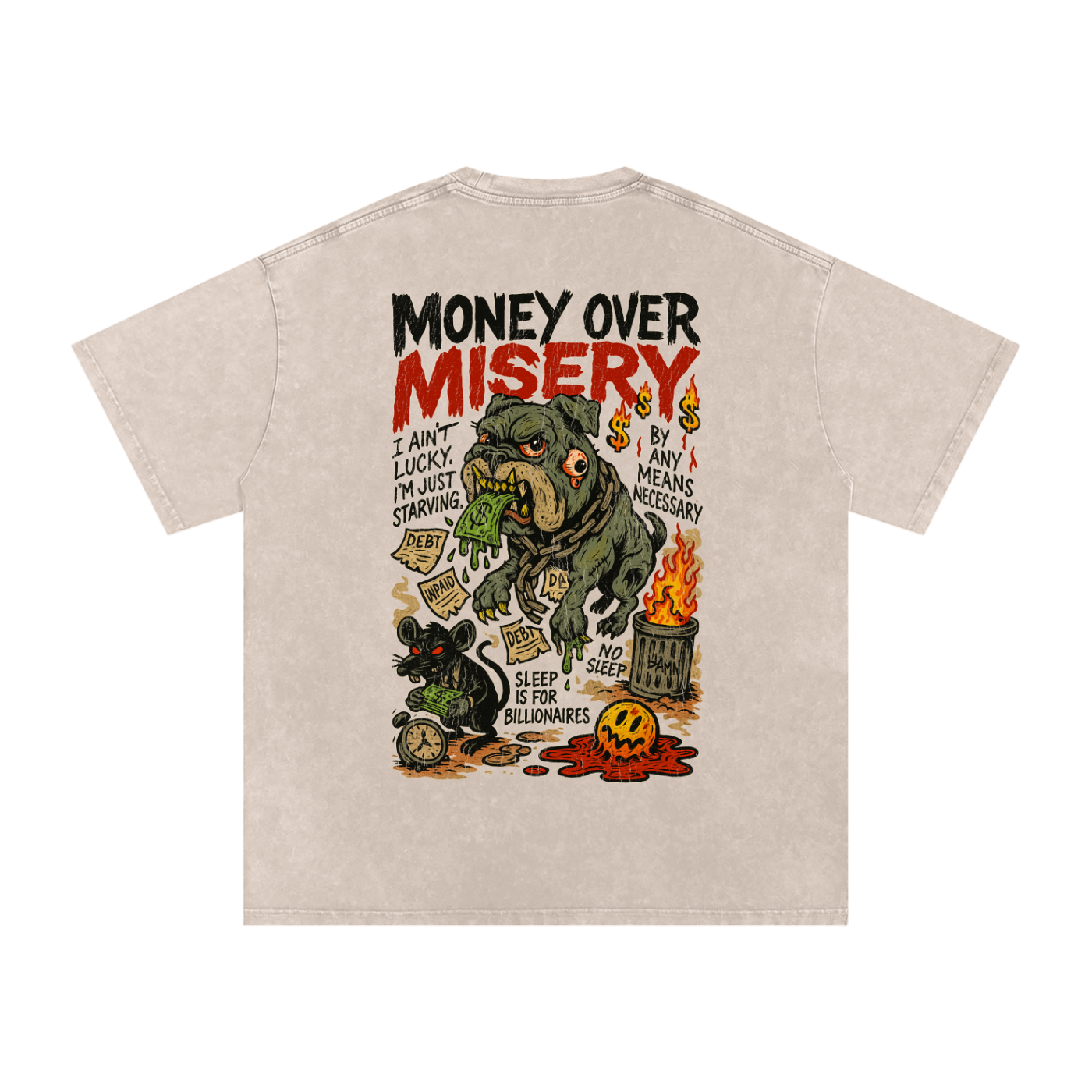“MONEY OVER MISERY – BAMN HUNGER”