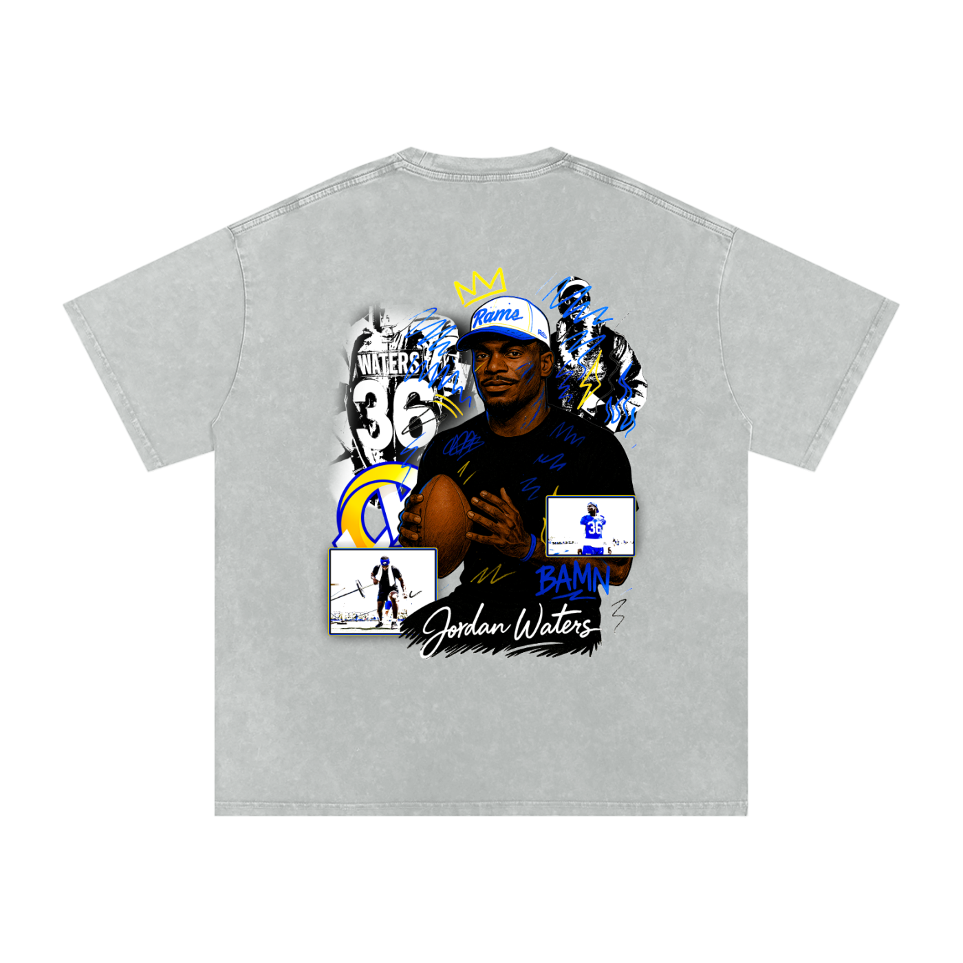 “JORDAN WATERS x BAMN” TEE – BUILT BY GRIT, CROWNED BY GRIND