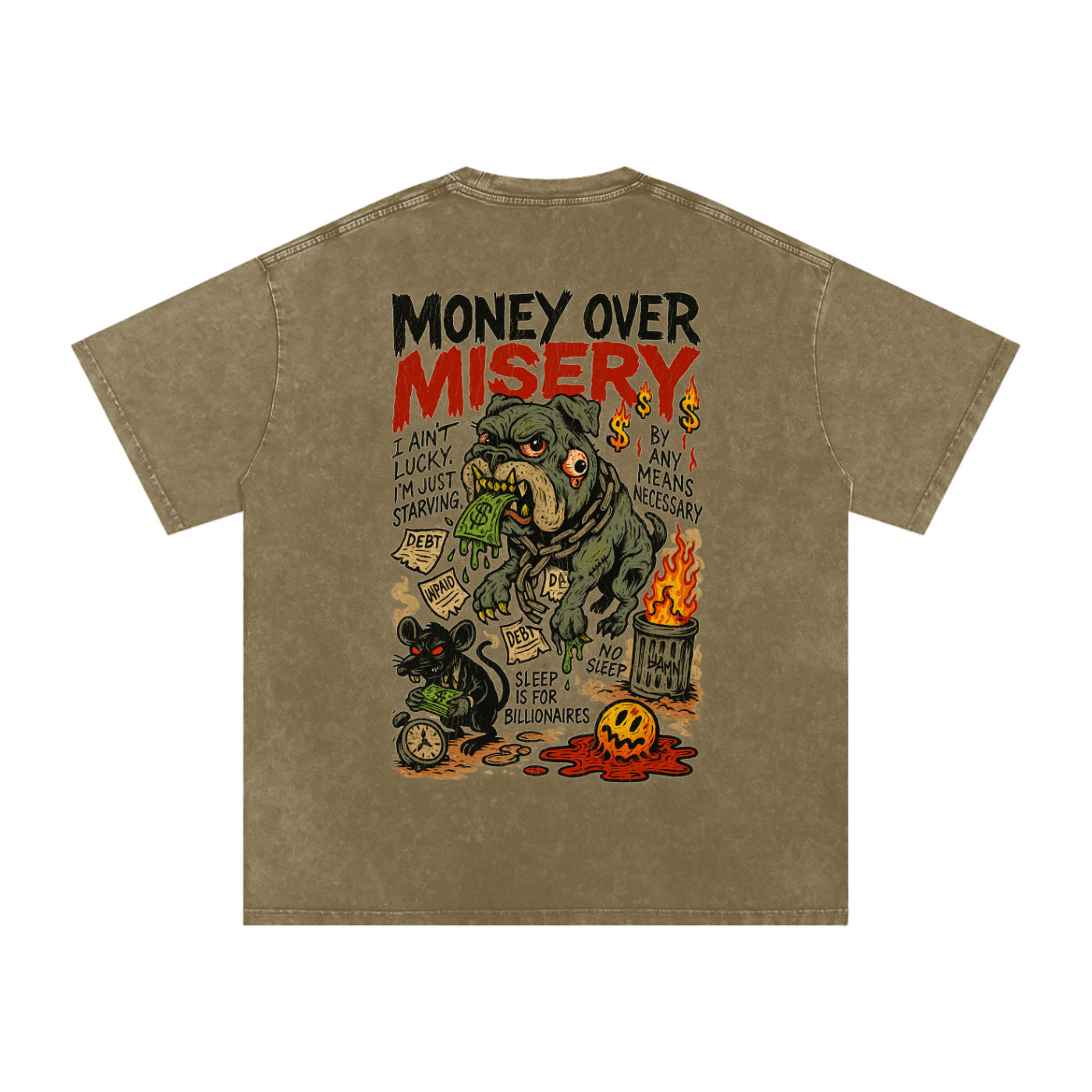 “MONEY OVER MISERY – BAMN HUNGER”