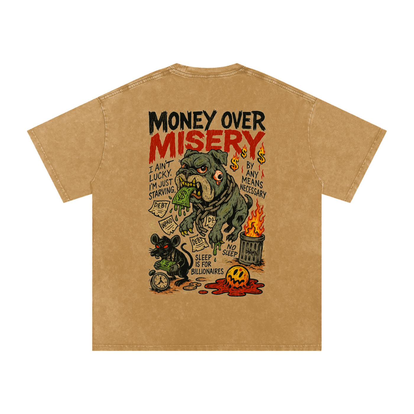 “MONEY OVER MISERY – BAMN HUNGER”