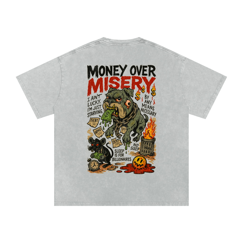 “MONEY OVER MISERY – BAMN HUNGER”