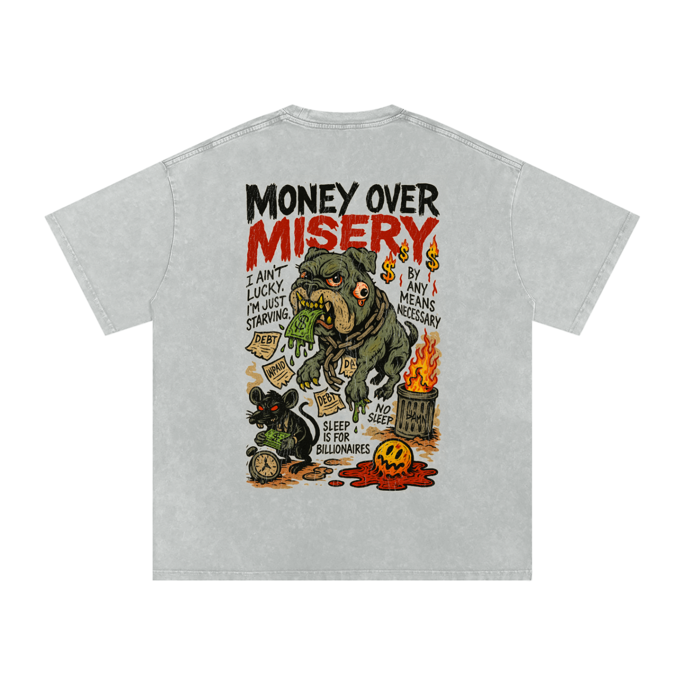 “MONEY OVER MISERY – BAMN HUNGER”