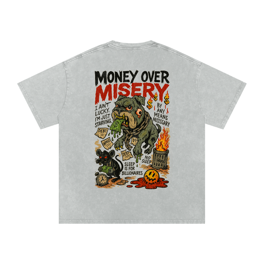 “MONEY OVER MISERY – BAMN HUNGER”